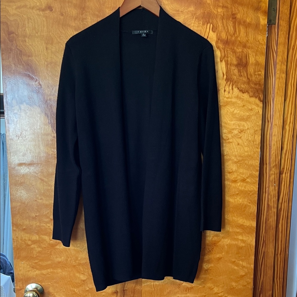Cyrus Elegant Black Open-Front Cardigan